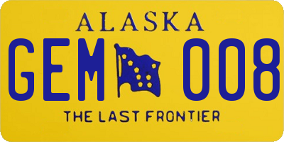 AK license plate GEM008