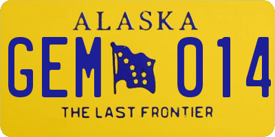 AK license plate GEM014