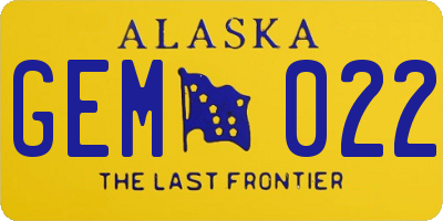 AK license plate GEM022