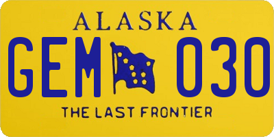 AK license plate GEM030