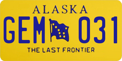 AK license plate GEM031