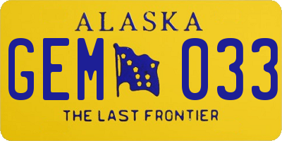 AK license plate GEM033