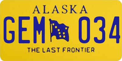 AK license plate GEM034