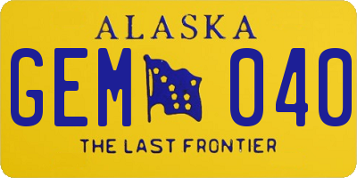 AK license plate GEM040