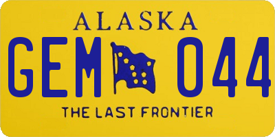 AK license plate GEM044