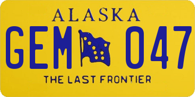 AK license plate GEM047