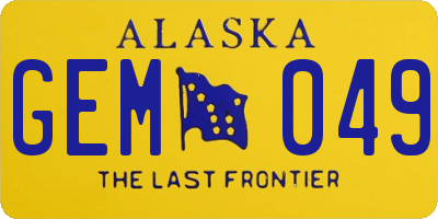 AK license plate GEM049