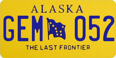 AK license plate GEM052