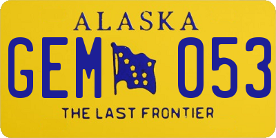 AK license plate GEM053