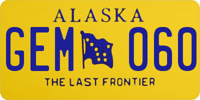 AK license plate GEM060