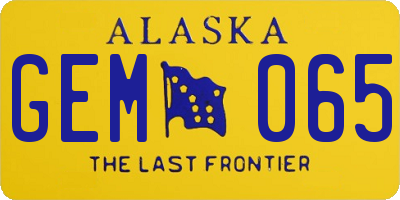 AK license plate GEM065