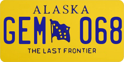 AK license plate GEM068