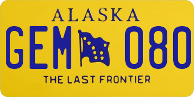AK license plate GEM080