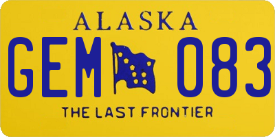 AK license plate GEM083