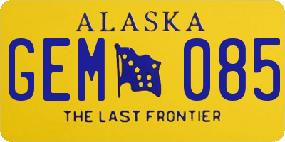 AK license plate GEM085