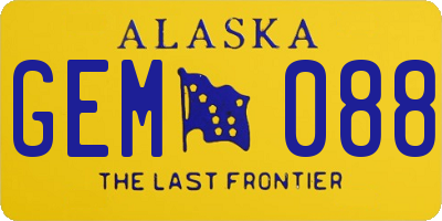 AK license plate GEM088