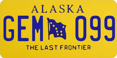AK license plate GEM099