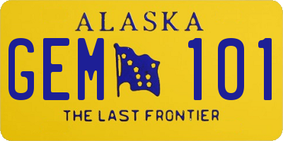 AK license plate GEM101