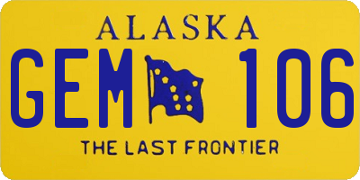 AK license plate GEM106