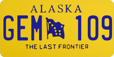 AK license plate GEM109