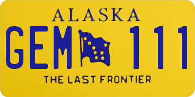 AK license plate GEM111