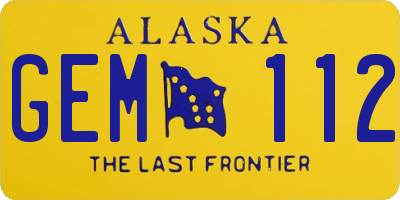 AK license plate GEM112