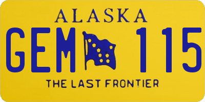 AK license plate GEM115