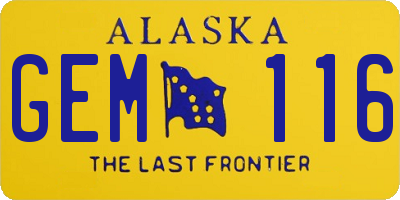 AK license plate GEM116
