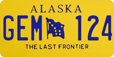 AK license plate GEM124