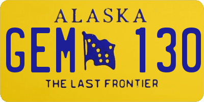 AK license plate GEM130
