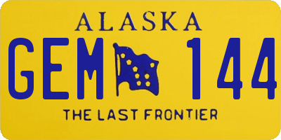AK license plate GEM144