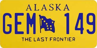 AK license plate GEM149