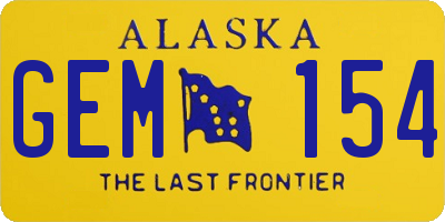 AK license plate GEM154