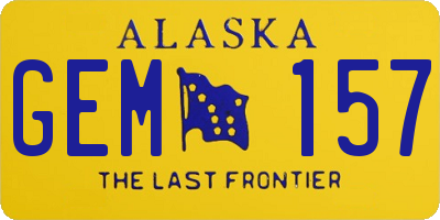 AK license plate GEM157
