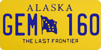 AK license plate GEM160