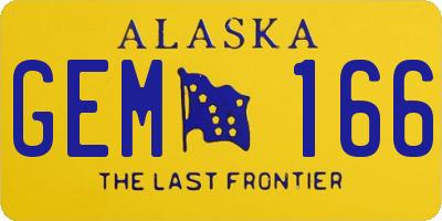 AK license plate GEM166
