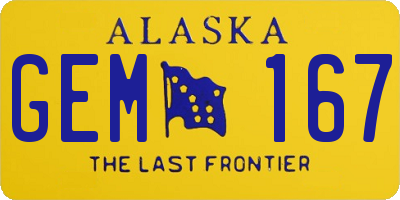 AK license plate GEM167