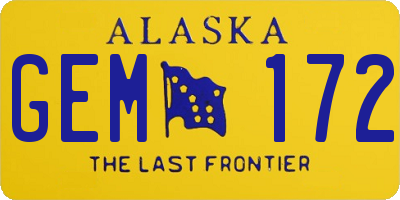 AK license plate GEM172