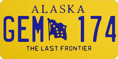 AK license plate GEM174