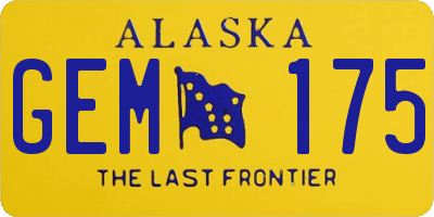 AK license plate GEM175