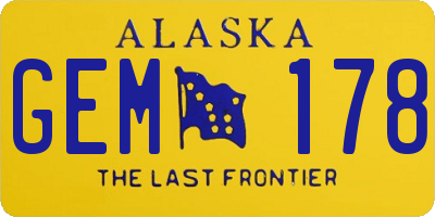 AK license plate GEM178