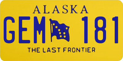 AK license plate GEM181
