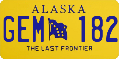 AK license plate GEM182