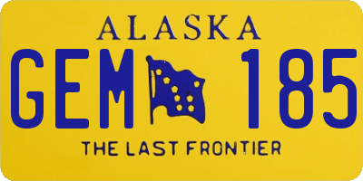 AK license plate GEM185