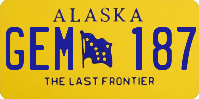 AK license plate GEM187