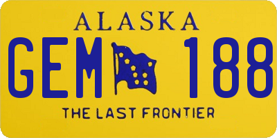 AK license plate GEM188