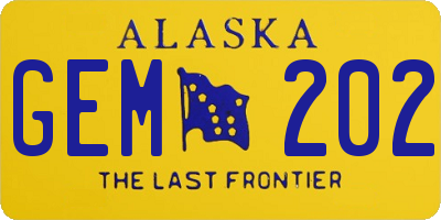 AK license plate GEM202