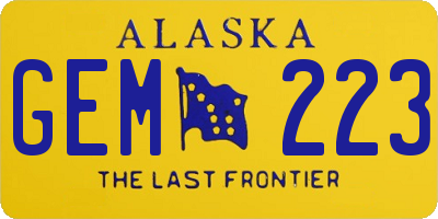 AK license plate GEM223