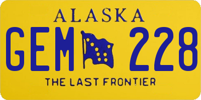 AK license plate GEM228