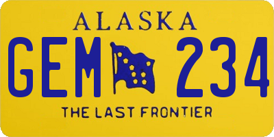 AK license plate GEM234